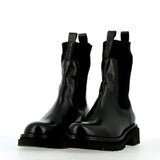 Chelsea boot in morbida pelle nera con elastici a calza