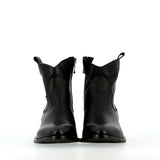 Stivaletto  in pelle nero con zip