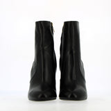 Stivaletto a tubo in pelle nero zippato
