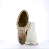 Stivaletto in pelle bianca zippato