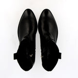 Stivaletto  in pelle nero con zip