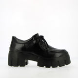 Black leather lace-up loafer with rubber sole | 41 |