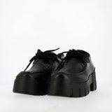 Black leather lace-up loafer with rubber sole | 41 |