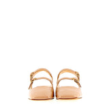 Low nude patent slingback with straps