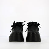 Black leather lace-up loafer with rubber sole | 41 |