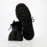 Black leather lace-up loafer with rubber sole | 41 |