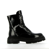 Combat boot in vernice nera