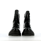 Combat boot in vernice nera