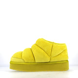 Low shoe Lime fur interior with embellishment