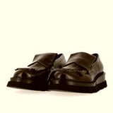 Ebony brushed calfskin loafer with fringe | 36 | | 41 |
