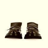 Ebony brushed calfskin loafer with fringe | 36 | | 41 |