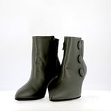 Ankle boot in nappa grigio zinco tacco medio