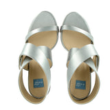 Silver Grey Satin Strap Sandal |38.5 |
