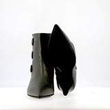 Ankle boot in nappa grigio zinco tacco medio