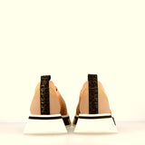 Beige elastic texture sneaker with special flex sole