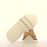 Beige elastic texture sneaker with special flex sole