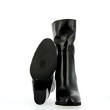 Stivale corto a tubo in pelle nero