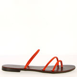 Sandalo basso in strass arancio