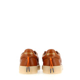 Stivaletto in pelle cognac con zip