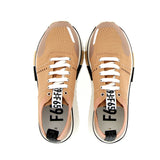 Beige elastic texture sneaker with special flex sole