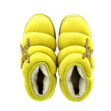 Low shoe Lime fur interior with embellishment