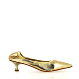 Decolleté slip on in pelle platino sfoderato con elastico
