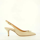 Slingback in nappa bianco burro