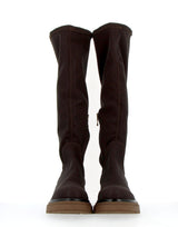 Stivale vegan stretch testa di moro con zip