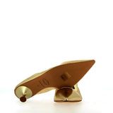 Decolleté slip on in pelle platino sfoderato con elastico