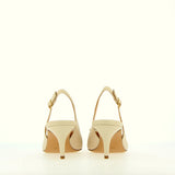 Slingback in nappa bianco burro