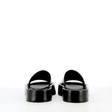 Sandalo slip on nero in pelle