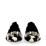 Ballerina pony bianco nero con accessorio strass