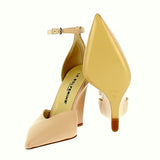 Nude rose nappa split-heel wedge | 39 | 40 |
