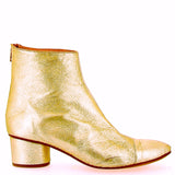Stivaletto oro effetto vintage con tacco arrotondato