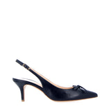 Slingback in nappa blu notte