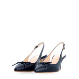 Slingback in nappa blu notte