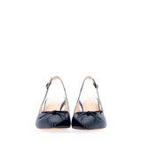 Slingback in nappa blu notte