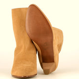 Stivaletto a tubo camoscio Beige naturale