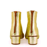 Stivaletto oro effetto vintage con tacco arrotondato