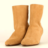 Stivaletto a tubo camoscio Beige naturale
