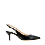 Slingback in pelle nero