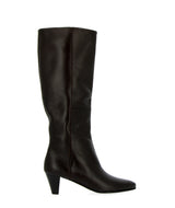 Soft tube boot in dark brown nappa leather