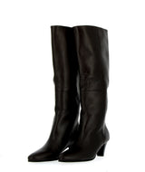 Soft tube boot in dark brown nappa leather