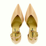 Nude rose nappa split-heel wedge | 39 | 40 |