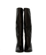 Soft tube boot in dark brown nappa leather