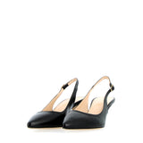 Slingback in pelle nero