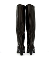 Soft tube boot in dark brown nappa leather