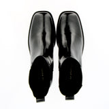Stivaletto Chelsea in vitello nero punta quadra
