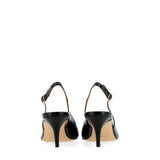 Slingback in pelle nero