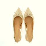 Slingback in nappa bianco burro